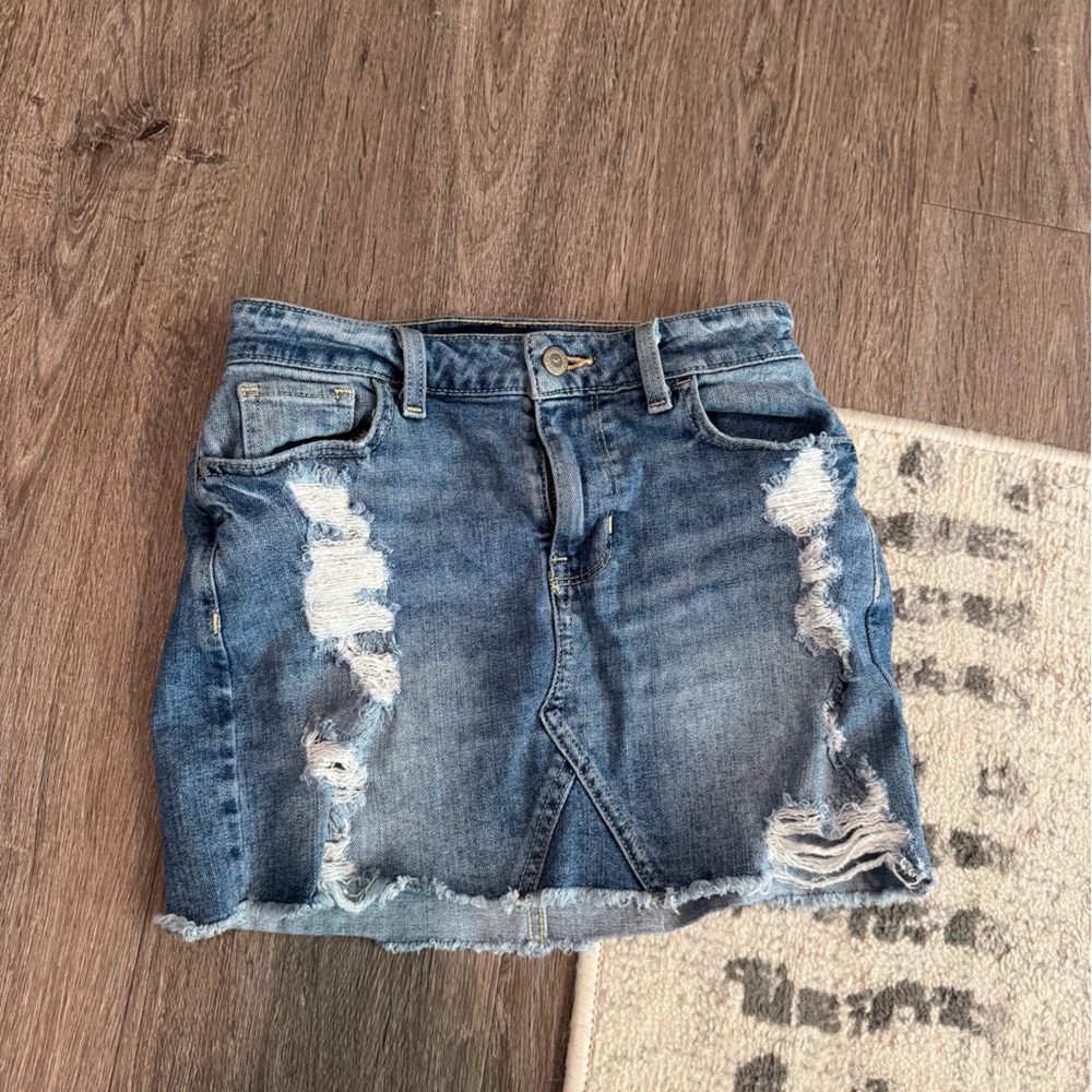 Hollister Blue Distressed mini skirt